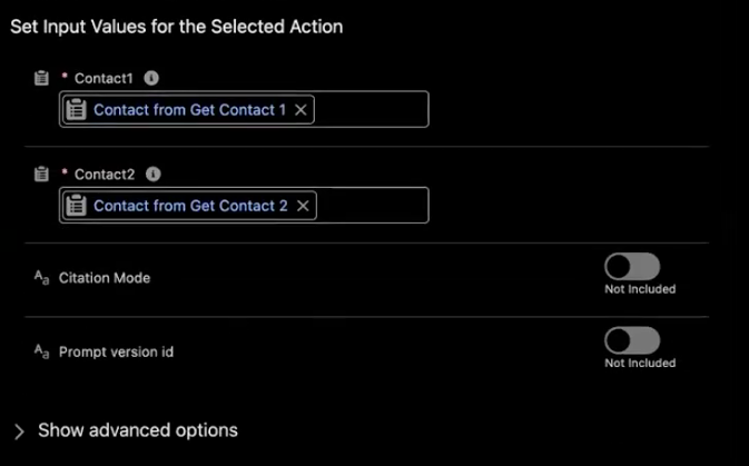 Mapping Input Variables for AI Prompt in Flow