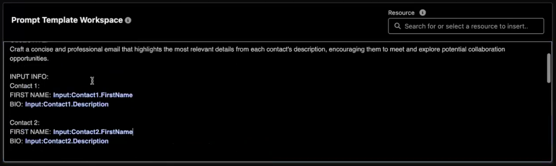 Salesforce Variable Mapping in Prompt Builder