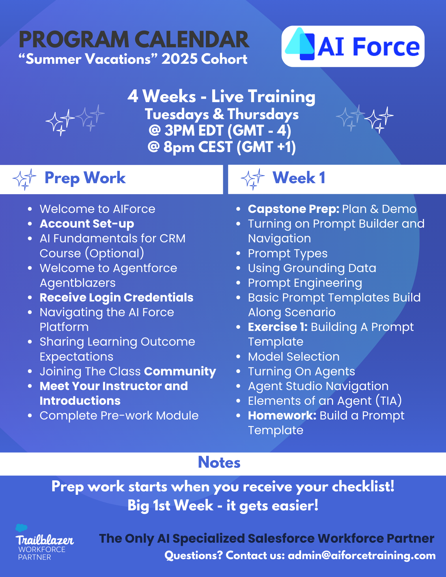 Boot Camp Calendar
